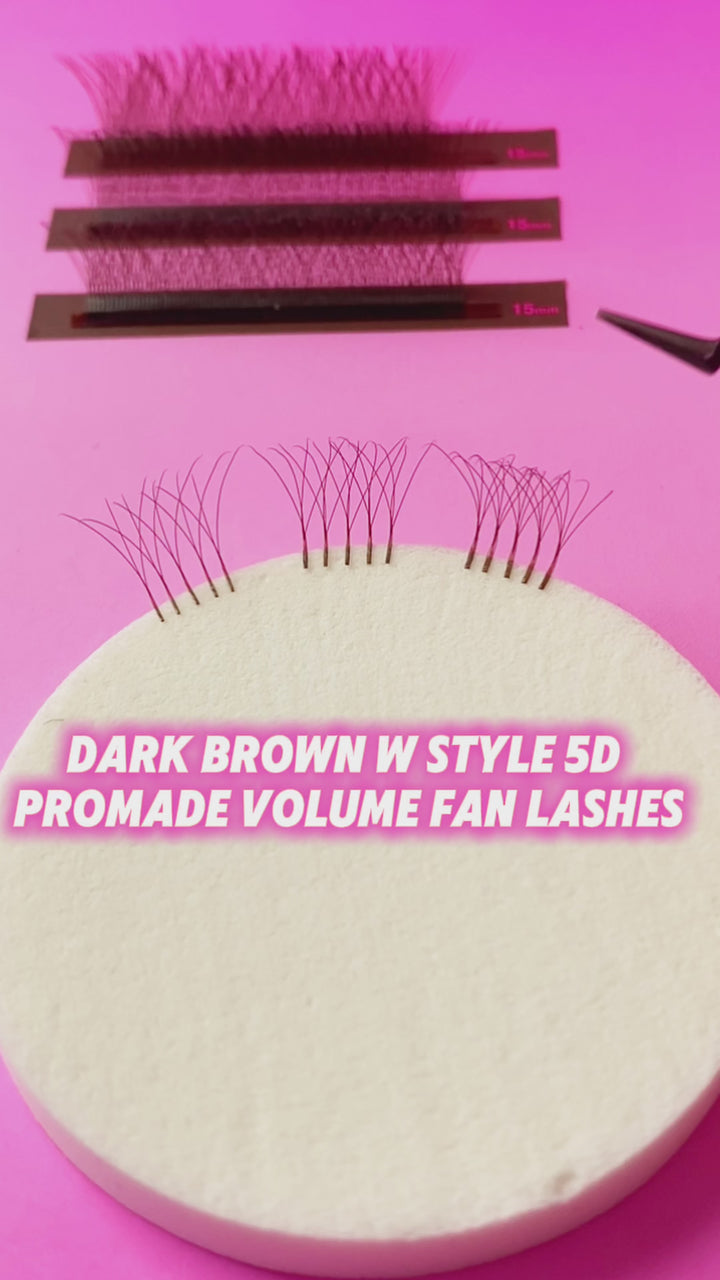 Dark Brown W Style 3D Promade Volume Fan Lashes