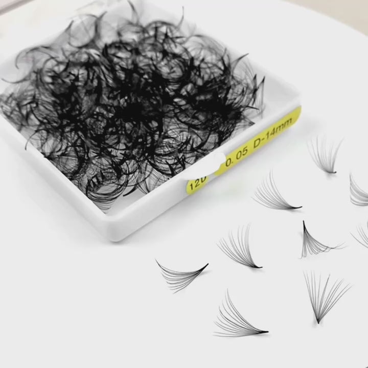 12d handgefertigtes Premade Volumen Loose Fans pointy base(500 Fans)