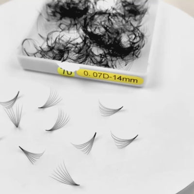 7D Handmade Premade Volume Loose Fans Pointy Base(500 Fans)