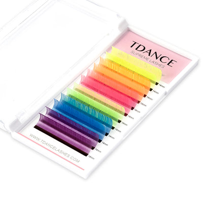 0.07MM Glow Neon Fluorescent Colored Volume Eyelash Extensions