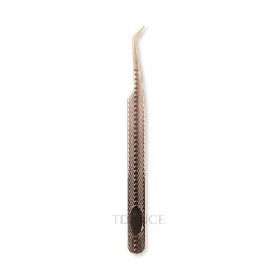 TF-02 Fish Scale Gold Tweezers For Eyelash Extension