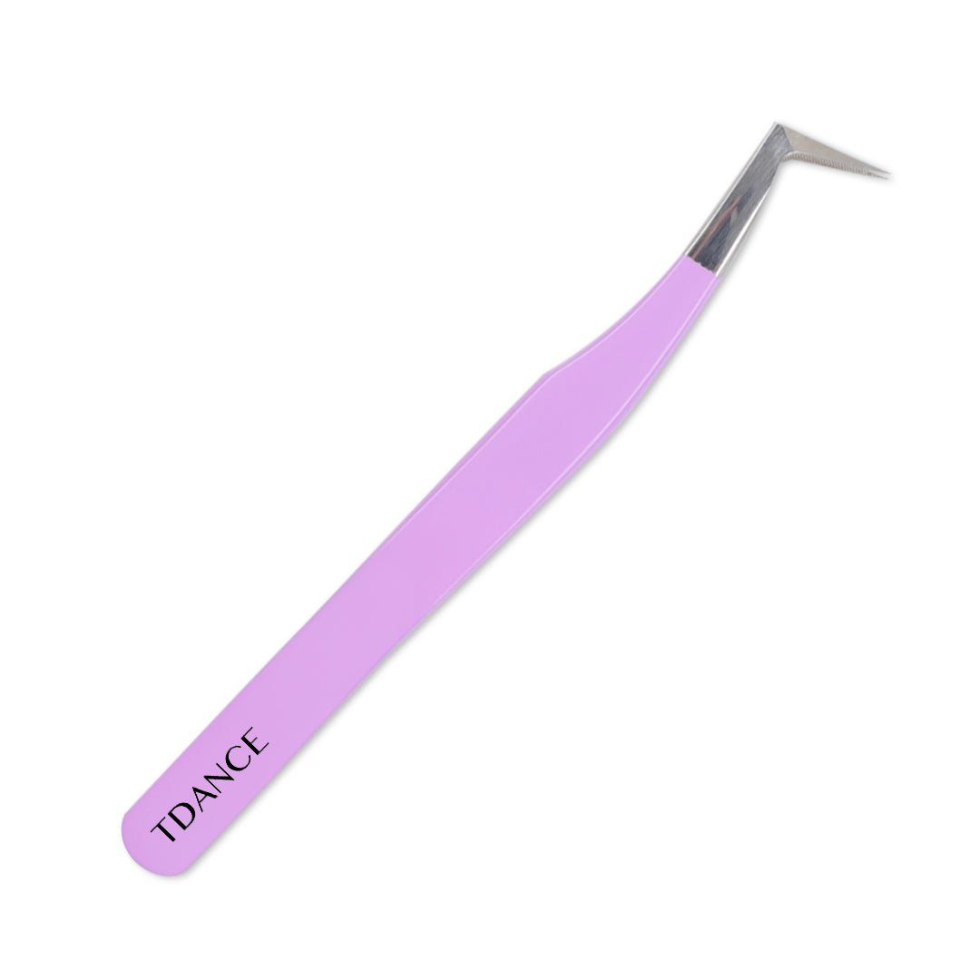 TV-02 Tweezers de fibres violets pour l'extension des cils