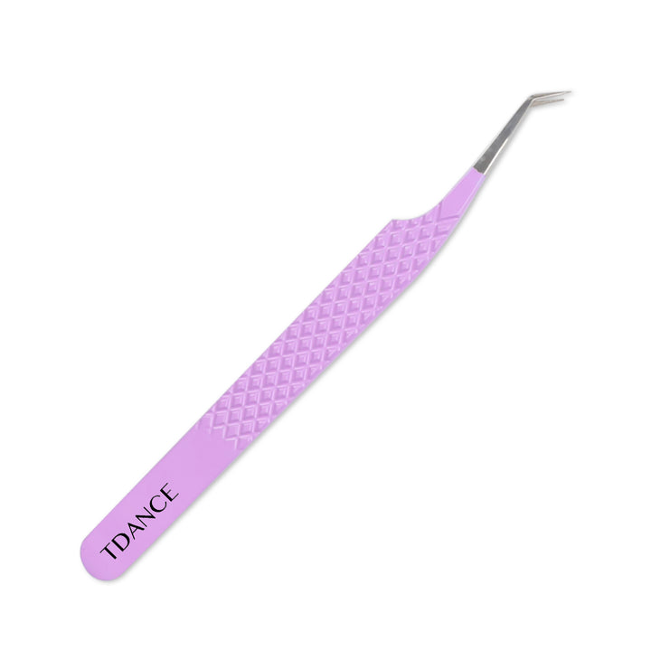 TV-03 Tweezers de fibres violets pour l'extension des cils