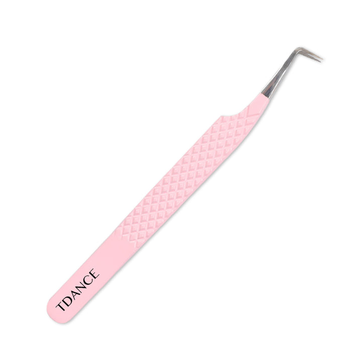 TL-02 Light Pink Fiber Tweezers For Eyelash Extension