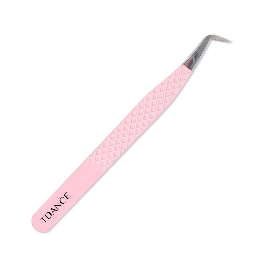 TL-03 Light Pink Fiber Tweezers For Eyelash Extension