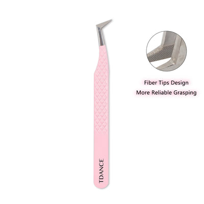 TL-01 Light Pink Fiber Tweezers For Eyelash Extension