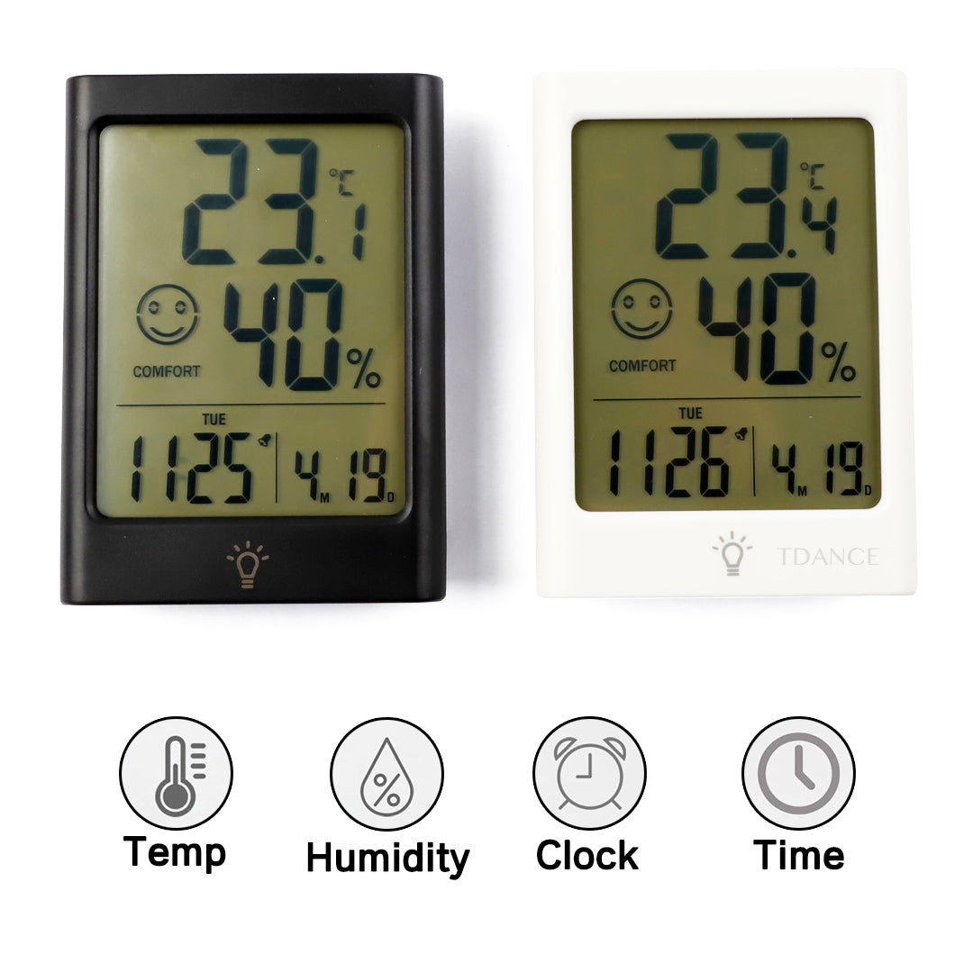 Intelligenter Temperatur- und Feuchtigkeitsmesser mit Wecker