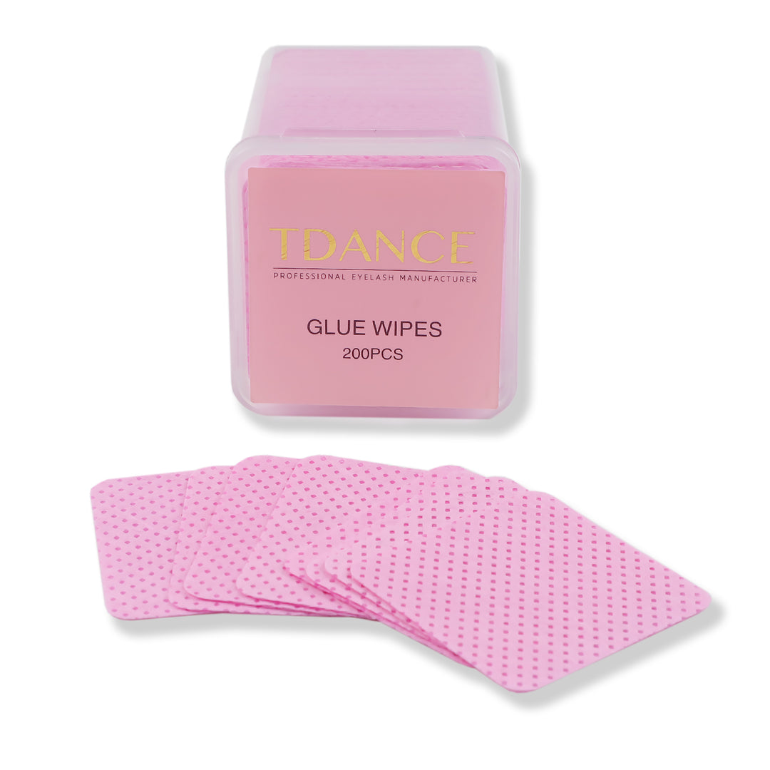 Toallitas adhesivas rosadas para extensiones de pestañas (200pcs)