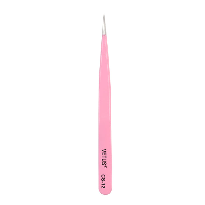 Pink CS-12 pinzas para extensión de pestañas