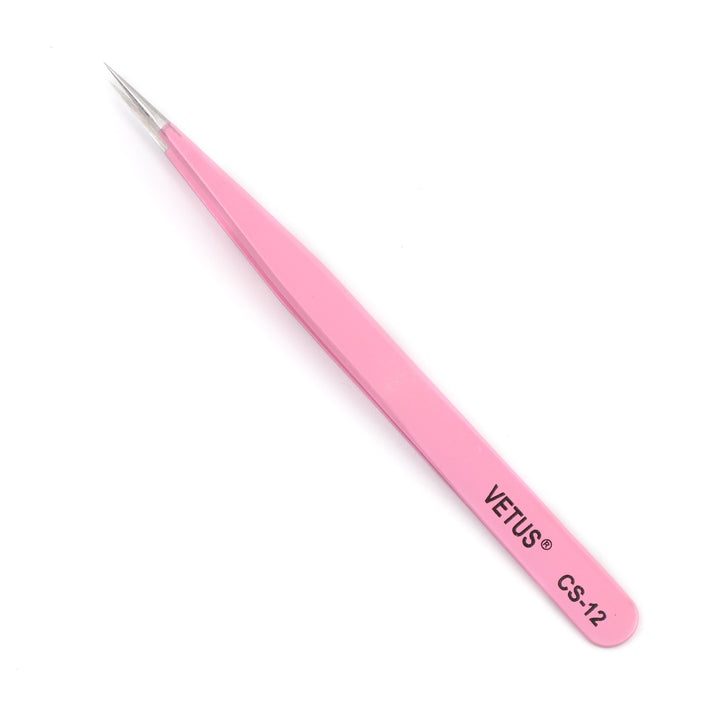 Pink CS-12 pinzas para extensión de pestañas