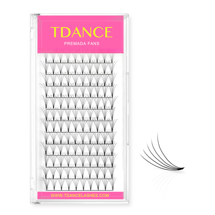 5D Short Stem Premade Volume Fans Eyelash Extensions 12 Rows