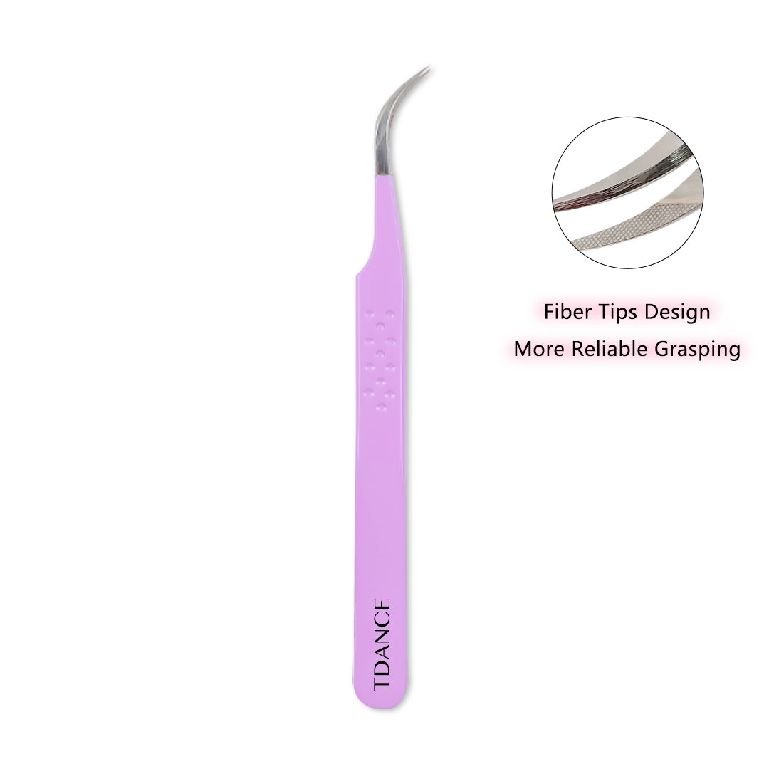 TV-01 Violet Fiber Tweezers For Eyelash Extension