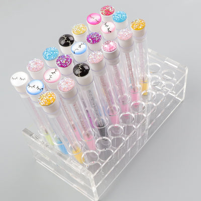 32 Sockets Clear Acrylic Eyelash Brushes Rack