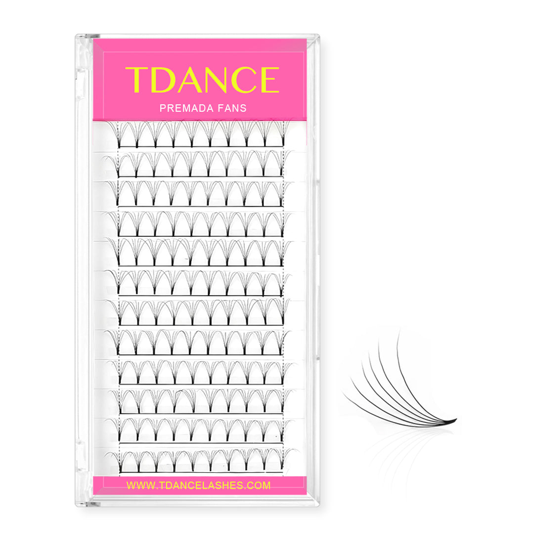 6D Short Stem Premade Volume Fans Eyelash Extensions 12 Rows