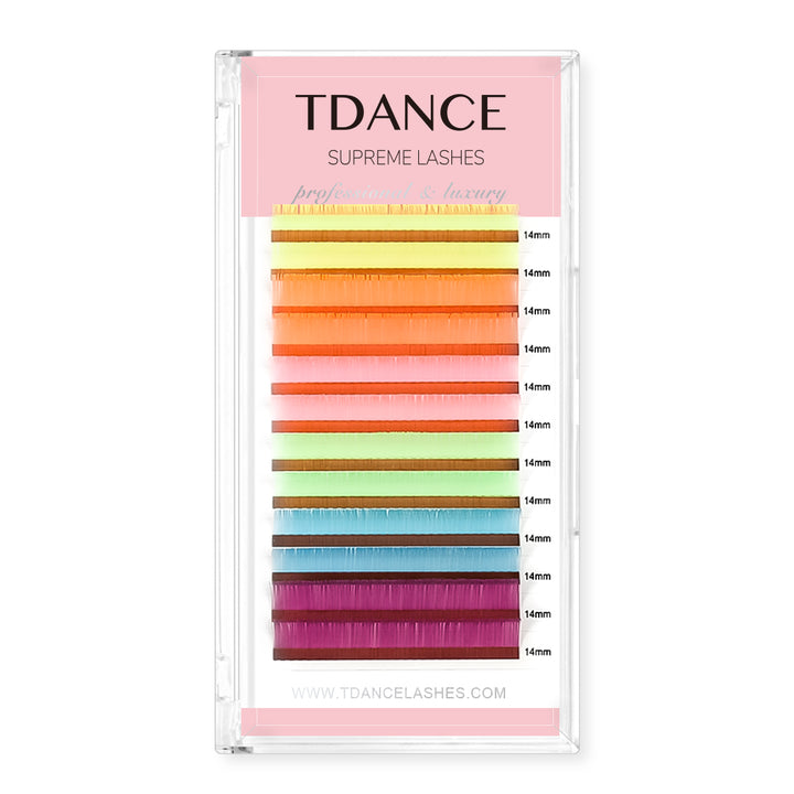 0.07MM Glow Neon Fluorescent Colored Volume Eyelash Extensions