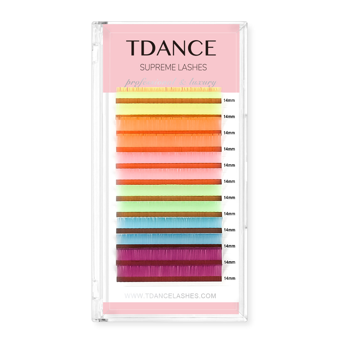 0.07MM Glow Neon Fluorescent Colored Volume Eyelash Extensions