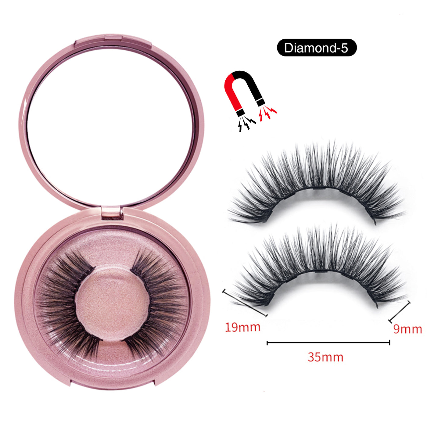 Magnetic Eyelashes with Eyeliner Kit Diamond-5 (4603675672664)