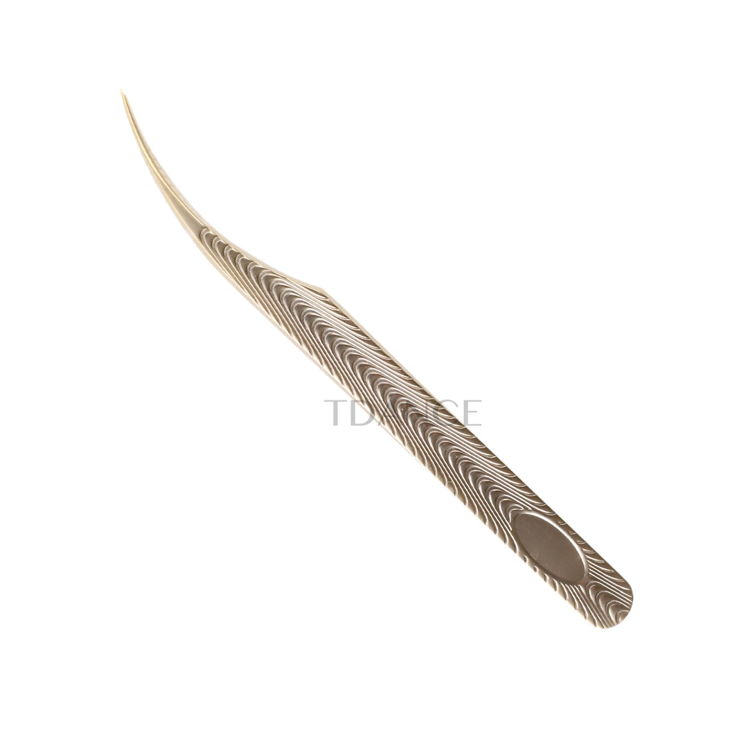 TF-05 Fish Scale Gold Tweezers For Eyelash Extension