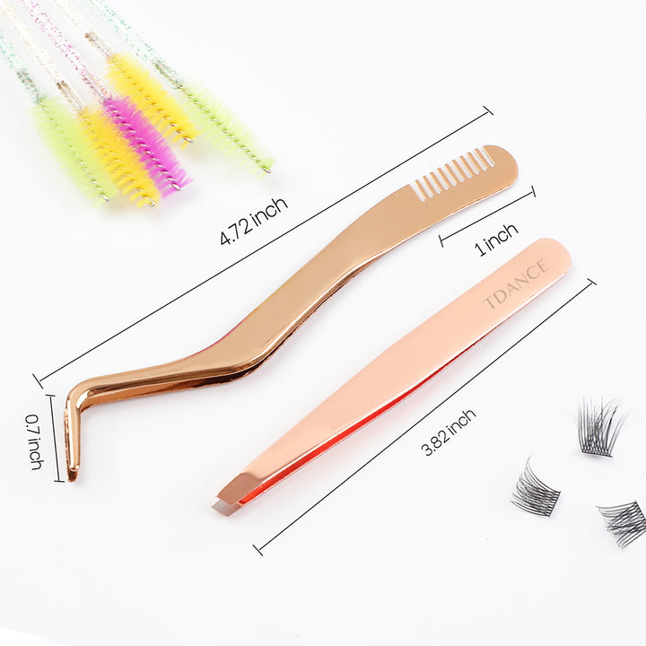 Tweezers de cils pour les grappes de cils de bricolage Extension des cils